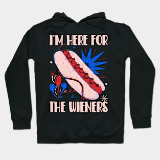 Hot Dog 4th of July I'm Here for the Wieners Fireworks Hoodie